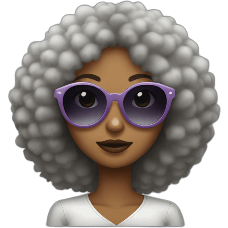 Afro girl with sunglasses emoji