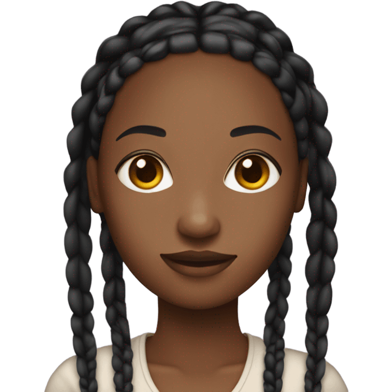 black woman with box braids emoji