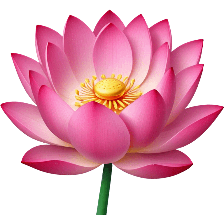 single Pink Lotus, straight stem emoji