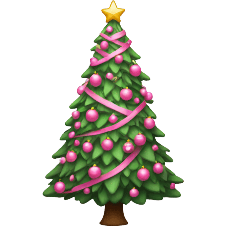 Full Pink Christmas tree emoji