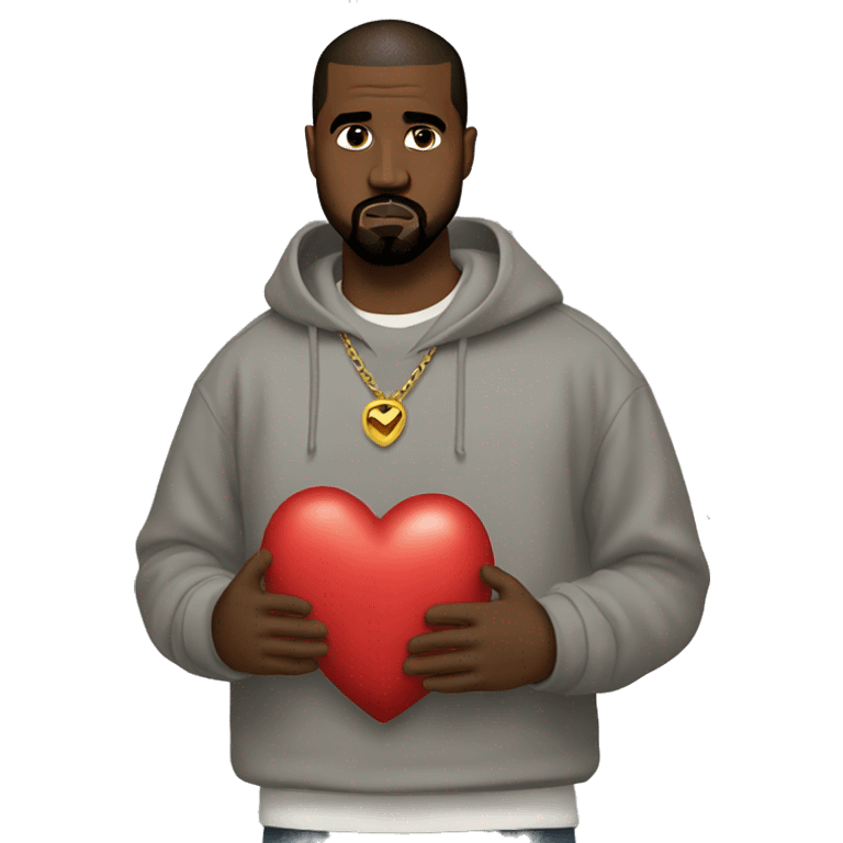 kanye west with heart emoji