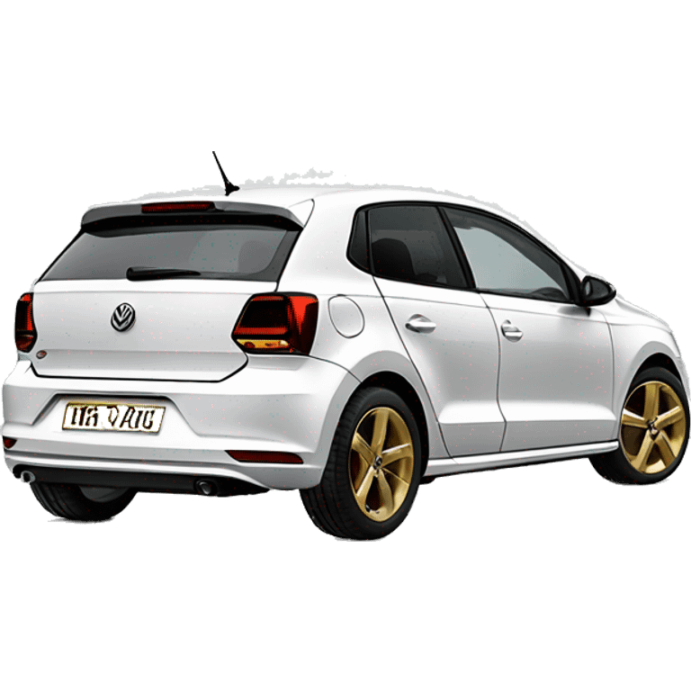 White Volkswagen polo GTI with gold alloys  emoji