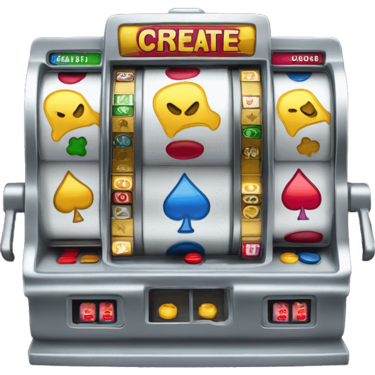 Create an emoji of a slot machine with three thumbs up across the top reel and the word like across the bottom reel and like money signs or coins coming out? emoji