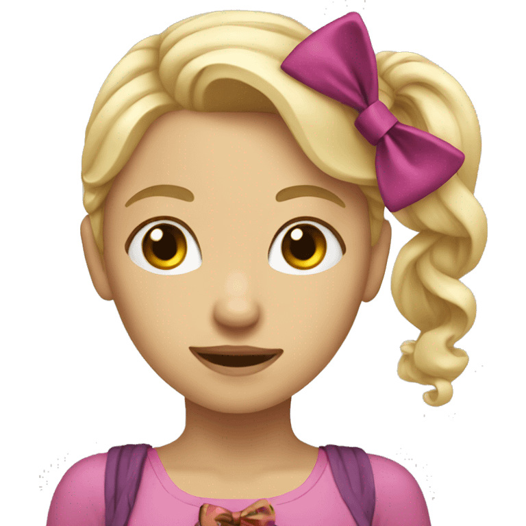 Blonde girl with a bow emoji