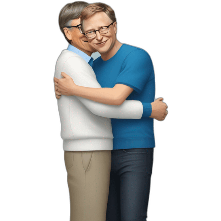 Bill Gates and Elon Musk hugging emoji