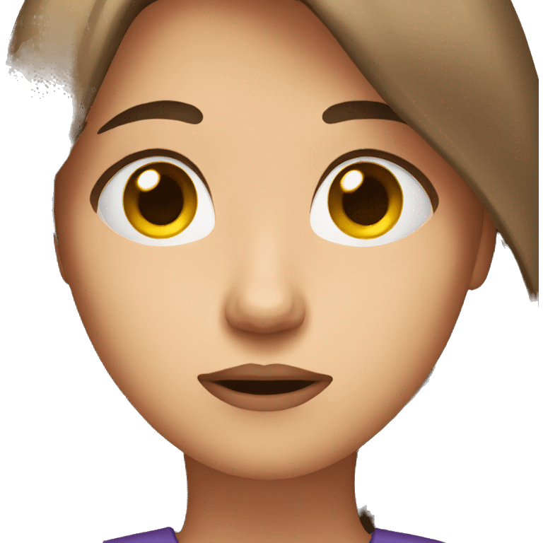 worried woman brown hair emoji