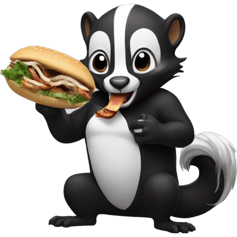 Skunk eating a Kebab emoji