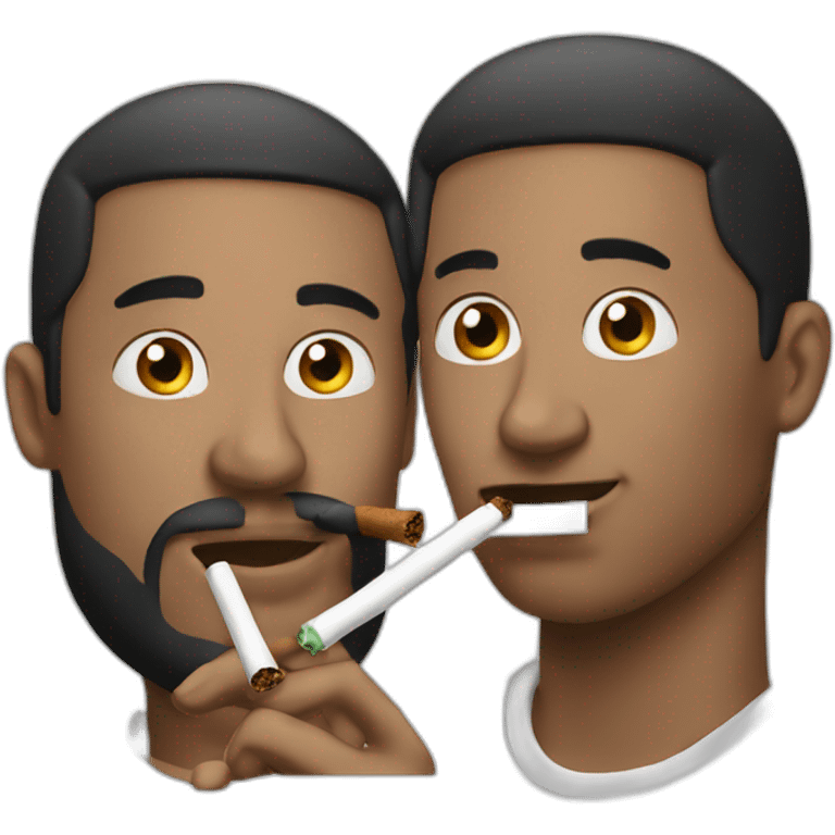 Two guys smoking hooka emoji