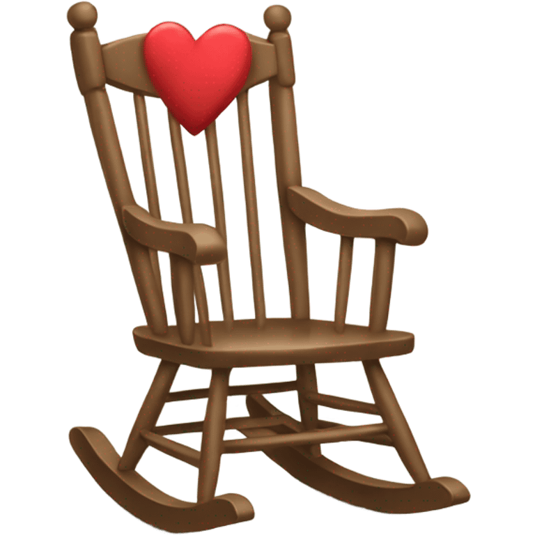 rocking chair with an heart engraved emoji