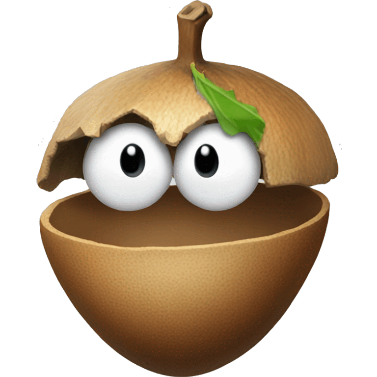 Acorn with a skip sign on it emoji