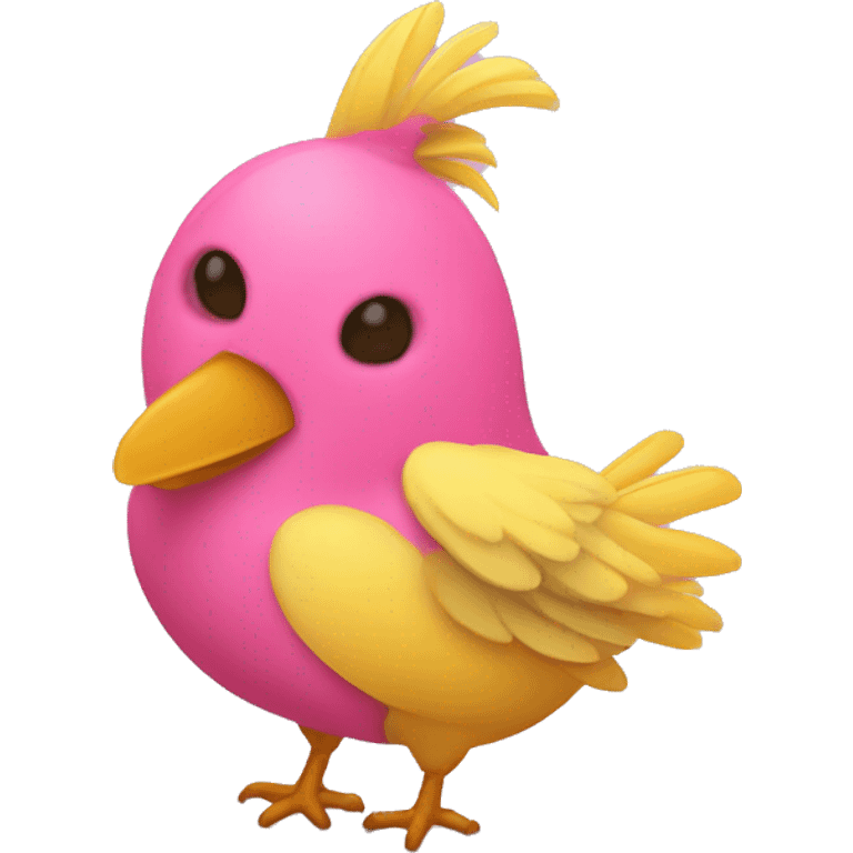 conejito rosado, pollito amarillo emoji