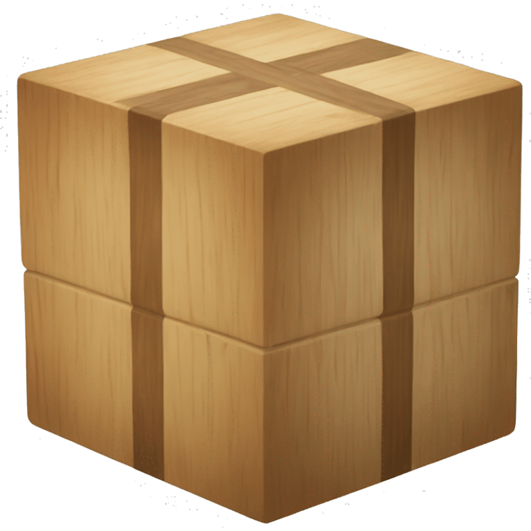 Wooden cube flat  emoji