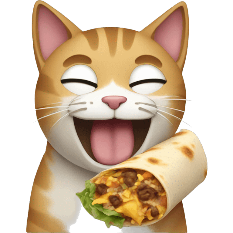 cat eating a burrito emoji