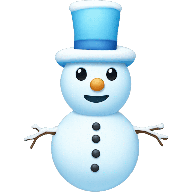 Light blue and white snow man with cheeks  emoji