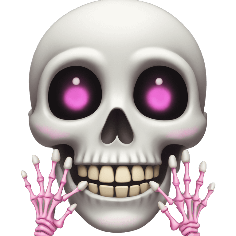 Skeleton with pink nails emoji