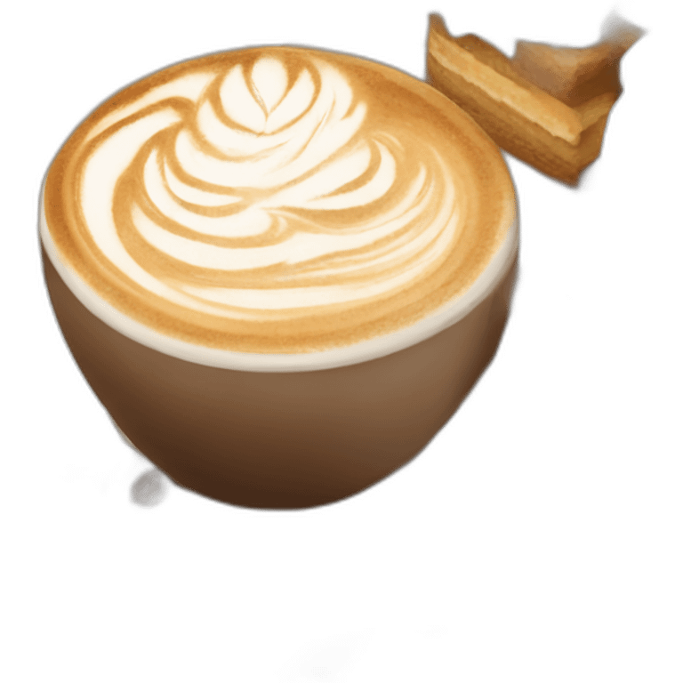 Cappuccino cafe isometric emoji