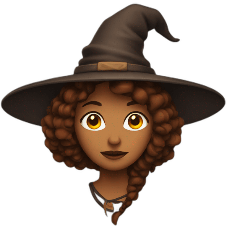 witch with brown hear emoji