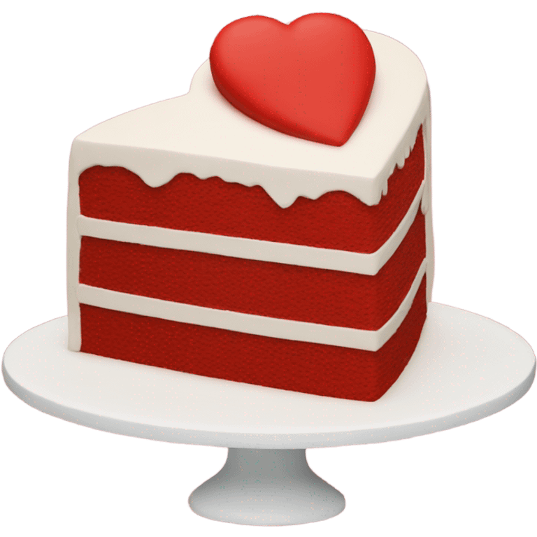 red heart shaped cake emoji