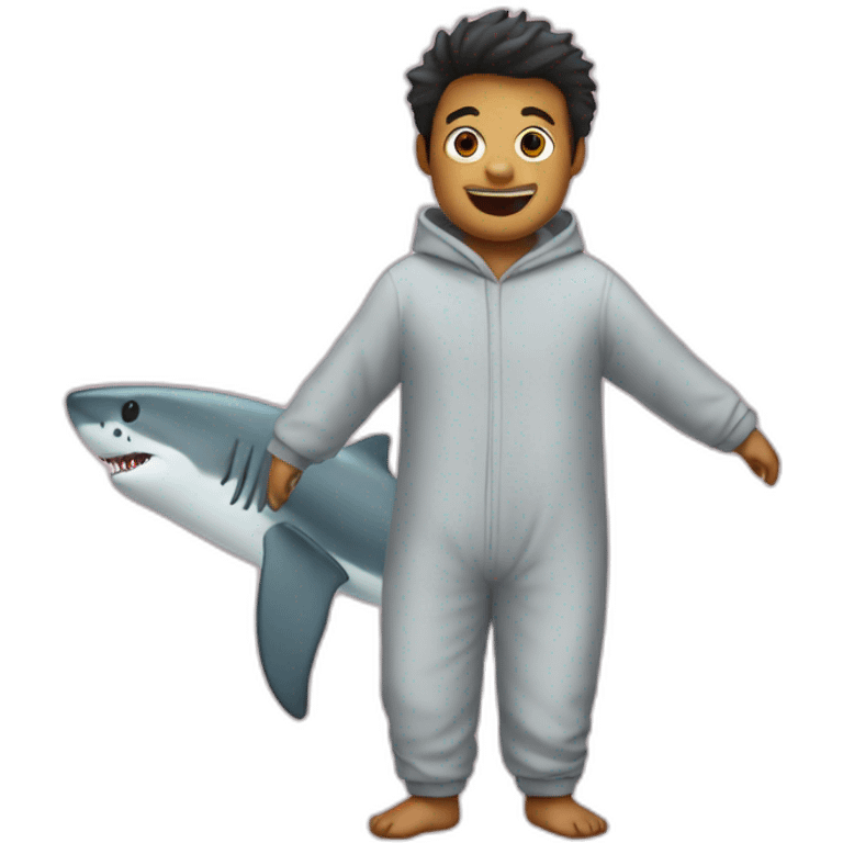 person in a shark's pijama emoji