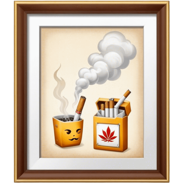 fine china print , cigarette, with smoke  emoji