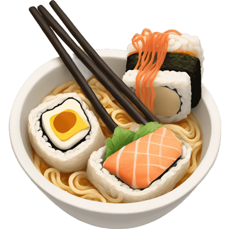 Ramen and sushi emoji