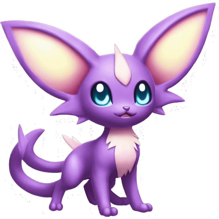 Shiny Dark Noibat-Skitty-Espeon-fusion-hybrid full body emoji