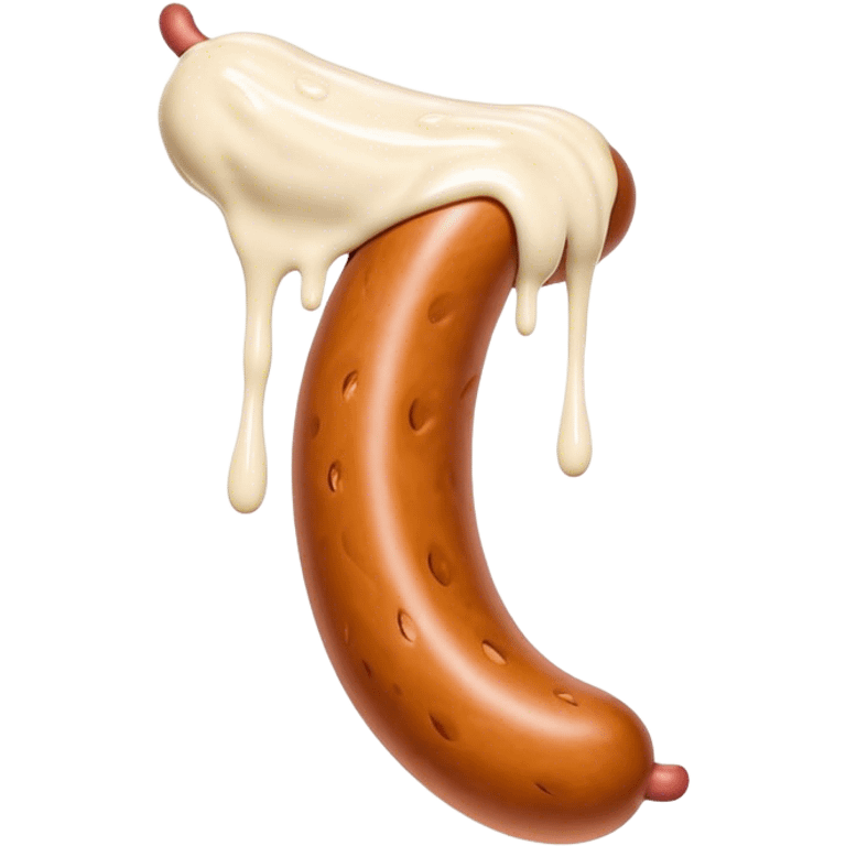 A sausage with white sauce coming from it emoji