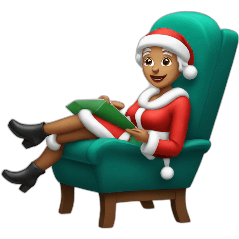 mrs santa claus sitting in chair emoji