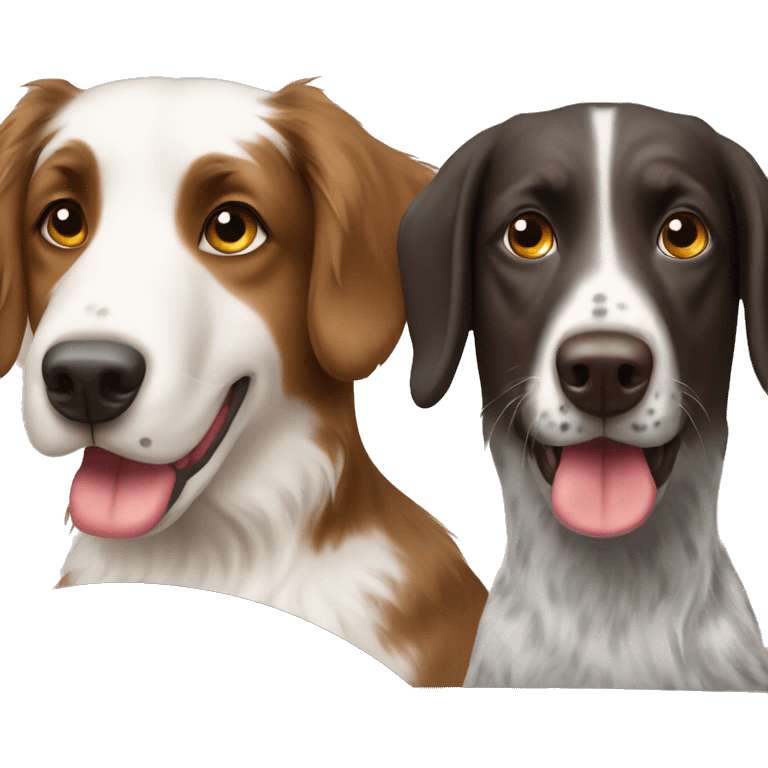 Australian Shepard and german pointer driving  emoji