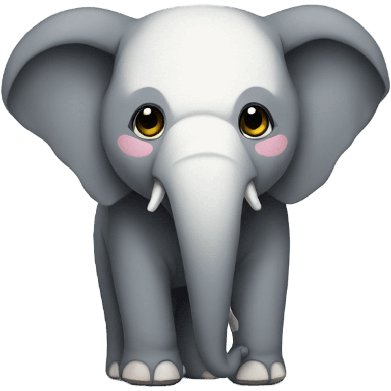 An elephant with panda colors emoji