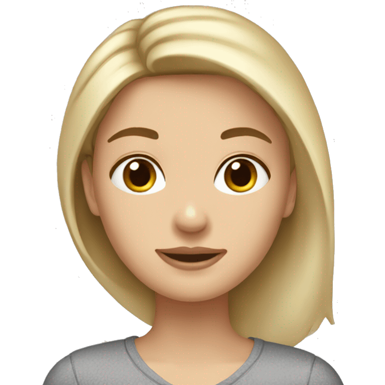 Brunette woman with blonde pieces ￼  emoji