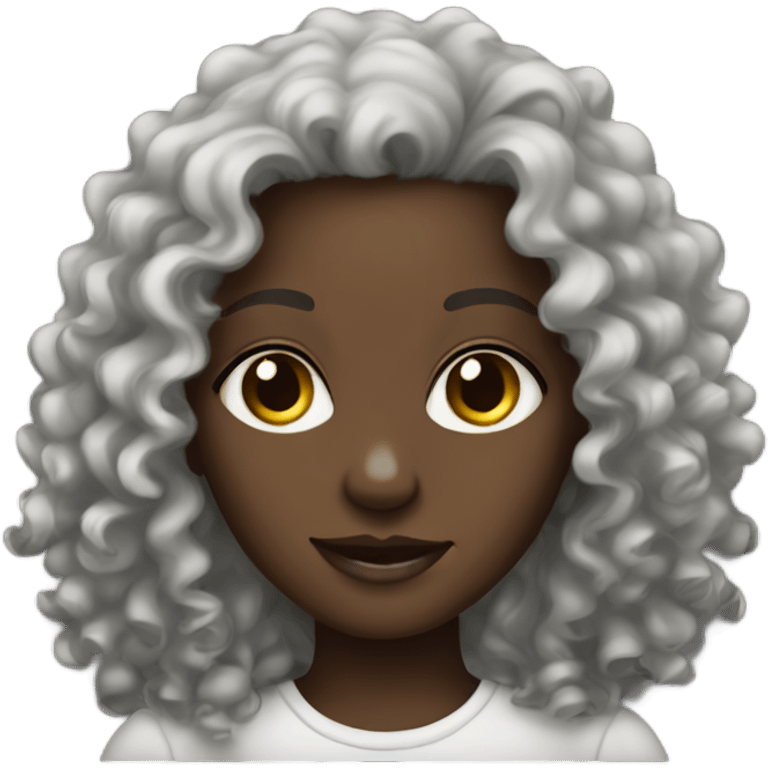 darkskin curly haired girl emoji