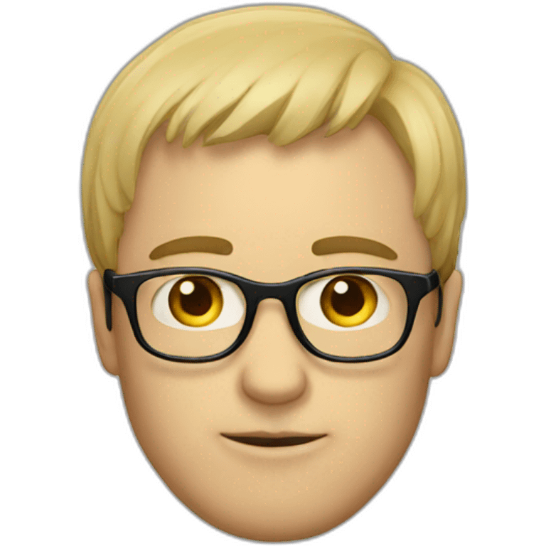 White guy with fringe and glasses emoji