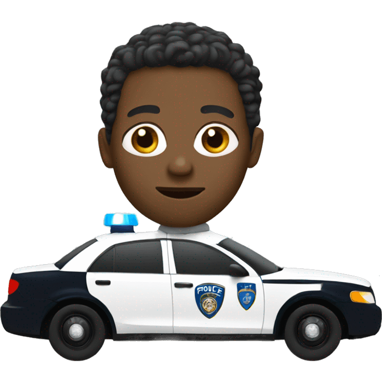 black man in police car emoji