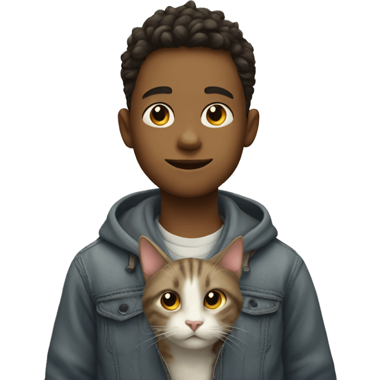 Cat with boy emoji