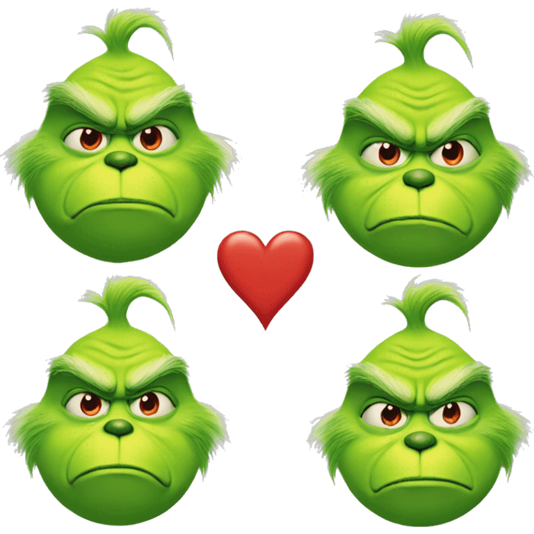 the grinch with a heart emoji