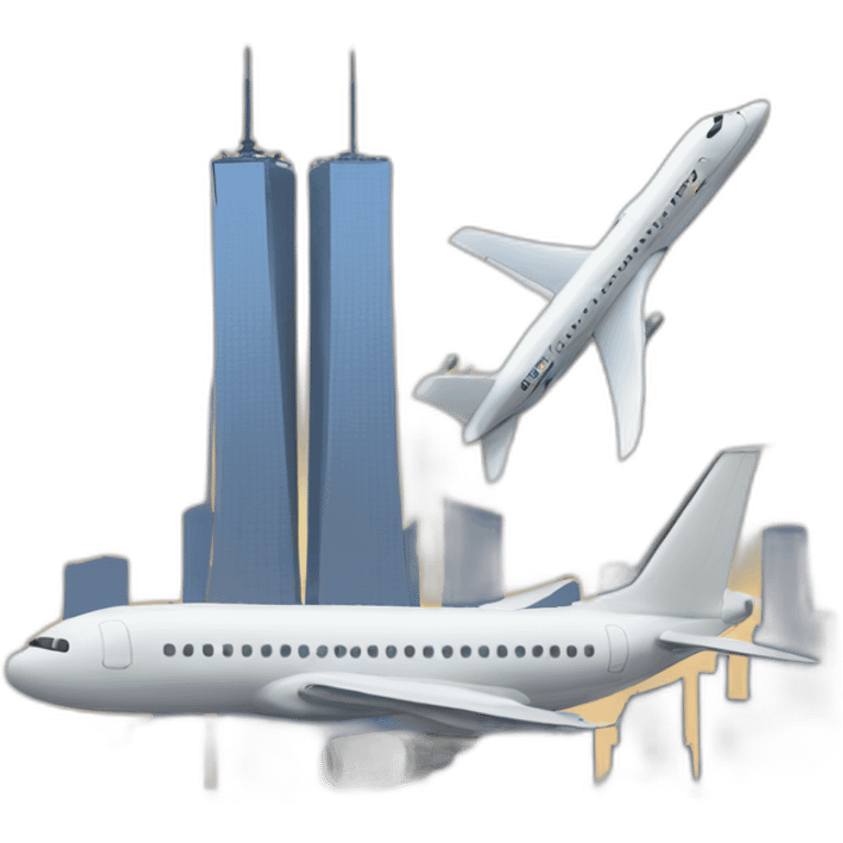 Plane and twin tower emoji