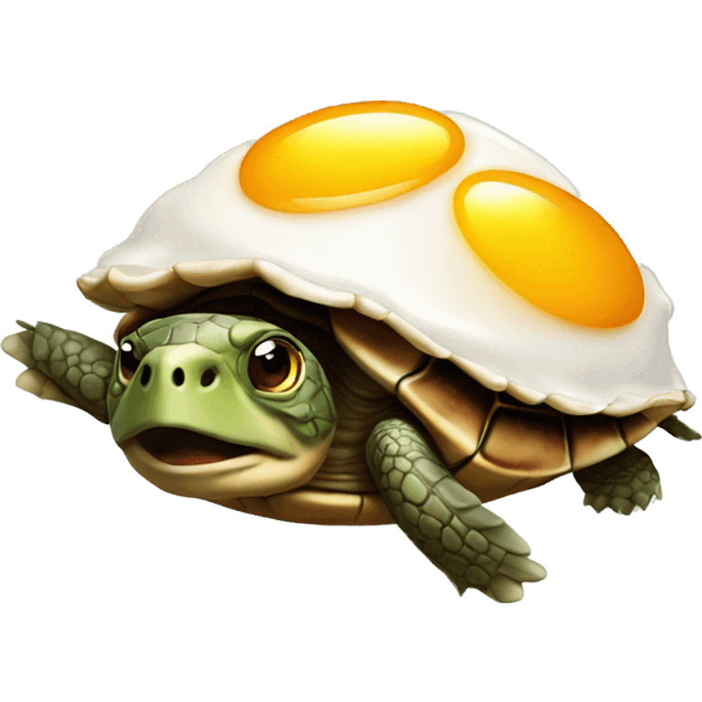 turtle with fried egg on top emoji