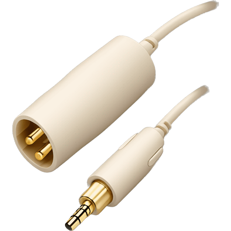 beige stereo adapter mini jack to big jack for headphones  emoji