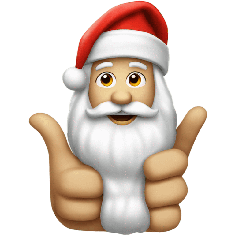 Santa on a thumb emoji