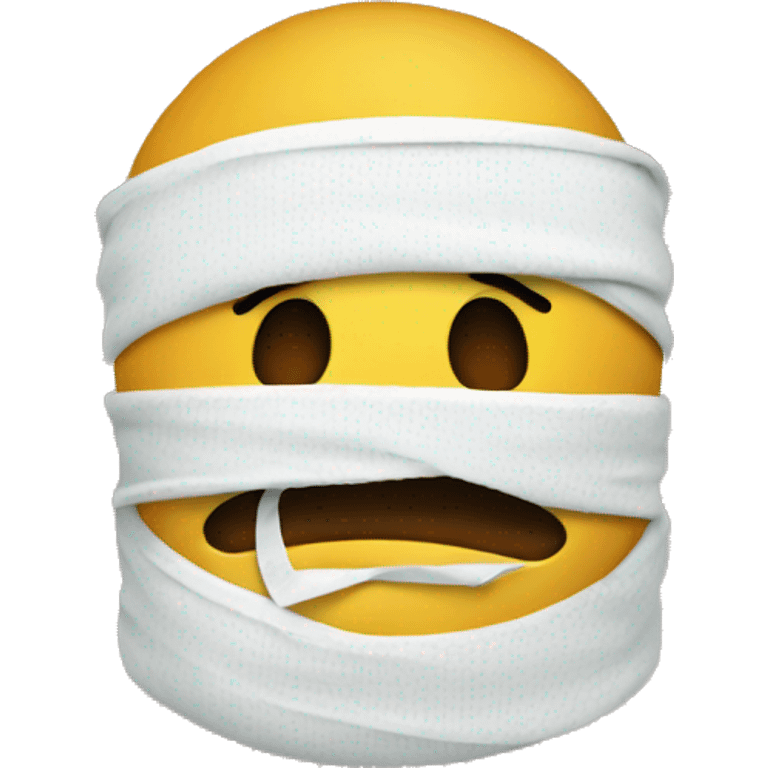 sick emoji with bandages wrapped around his head emoji