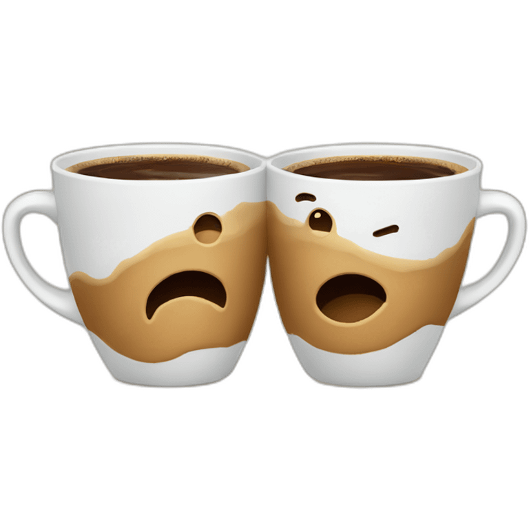 two coffee cups clashing emoji