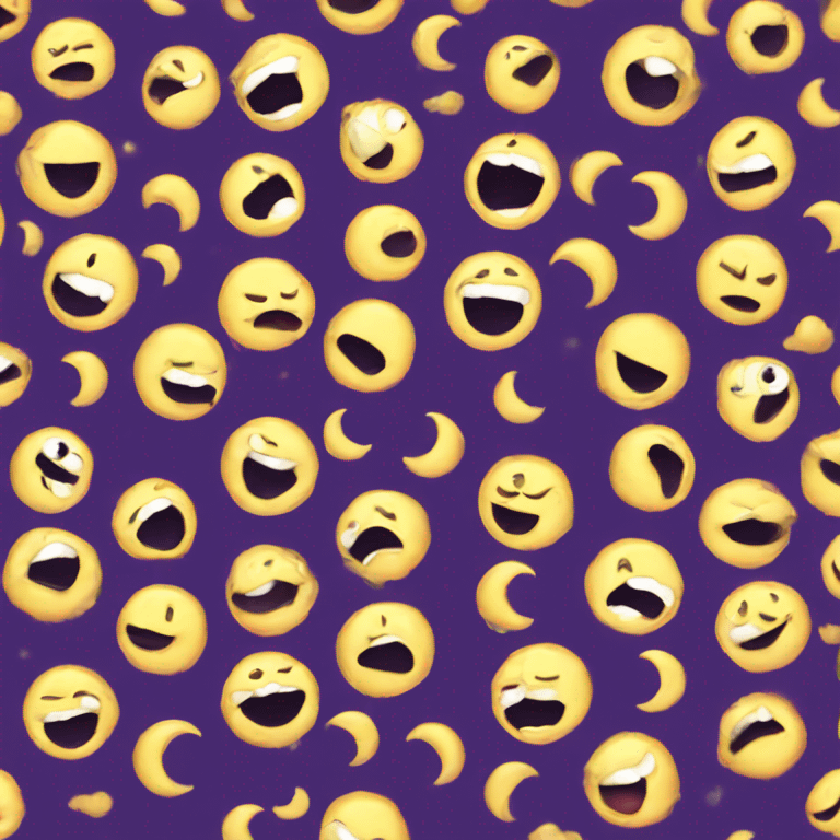 Crescent moon with crazy face  emoji