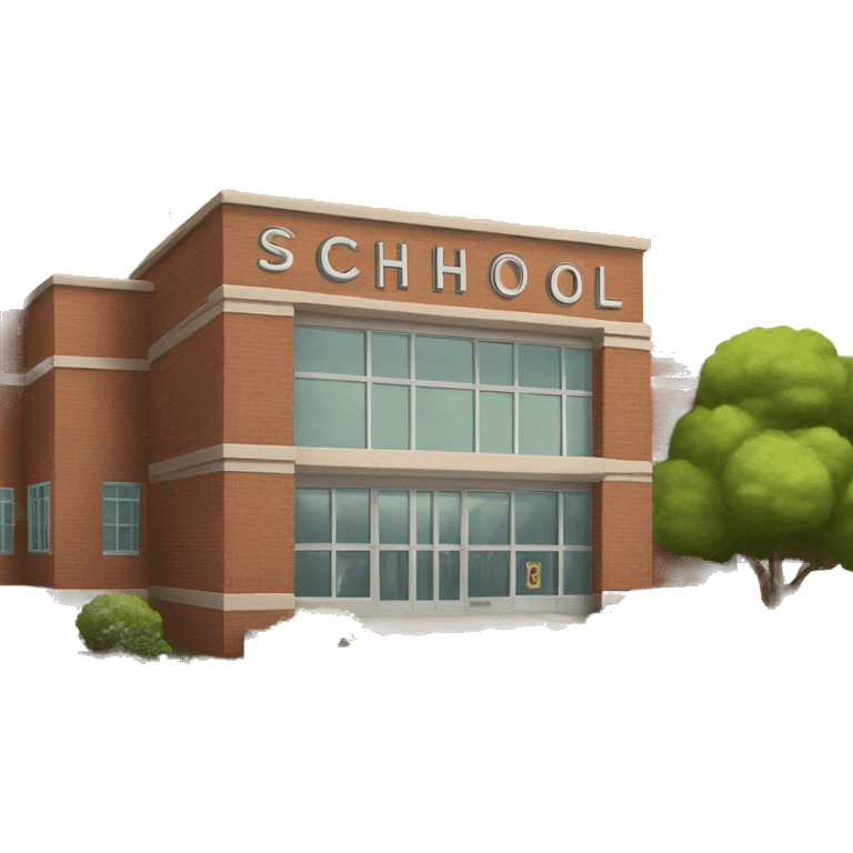 small school with sign that says "school" emoji