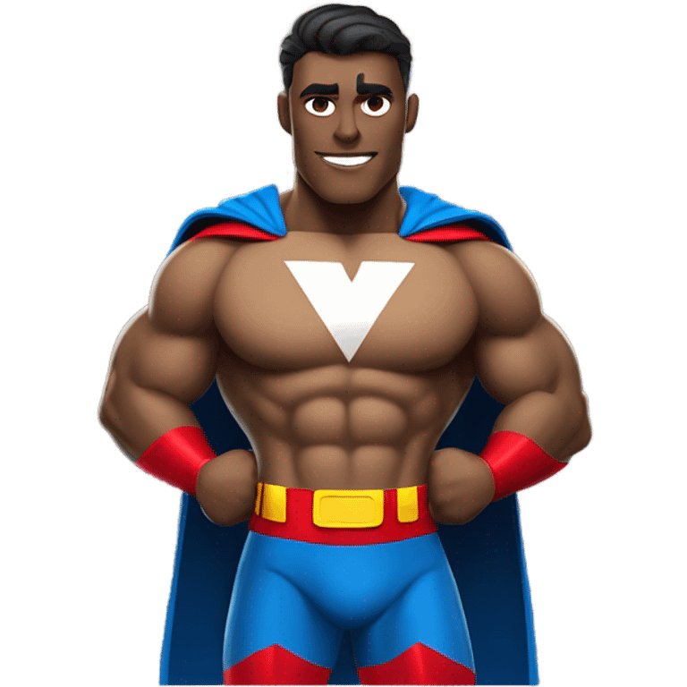 the superman with abs white skin emoji