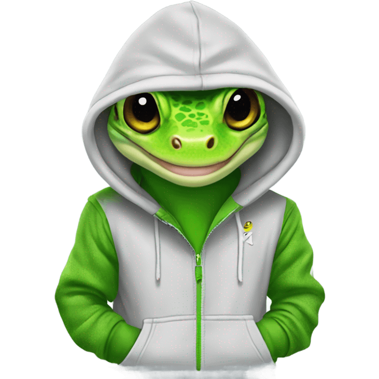 Gecko wearing a nike hoodie  emoji