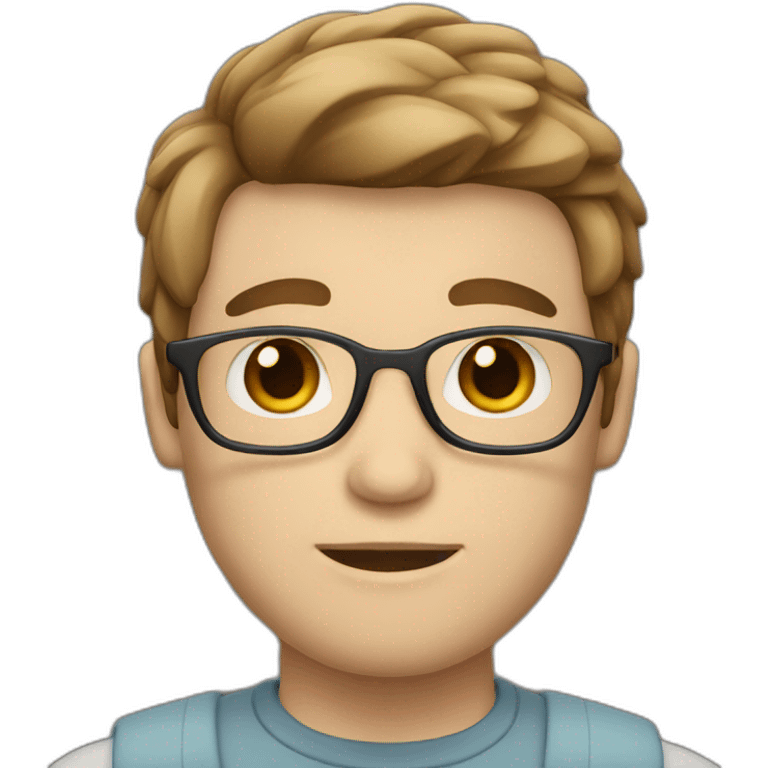 guy with glass and brown hair white skin emoji