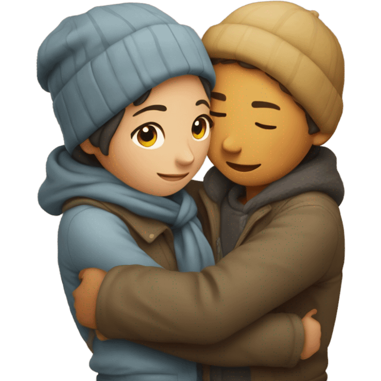 make a guy and a girl, they're hugging. They're facing each other emoji