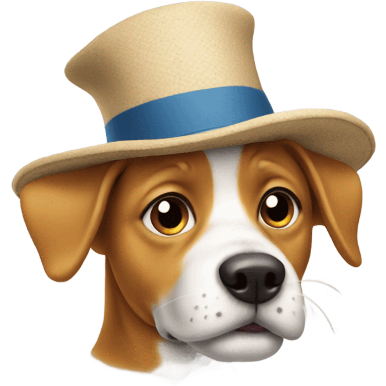 silly doggy with silly hat on emoji