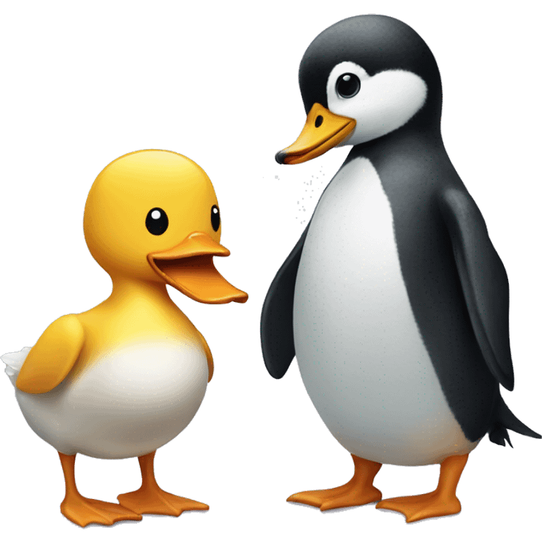 Duck and penguin  emoji